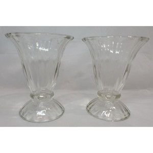 Vintage Libby Sundae Parfait Footed Glasses Great Condition As Pictured
